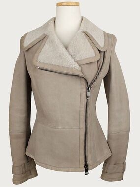 Burberry Shearling-Lined Women's Moto Jacket